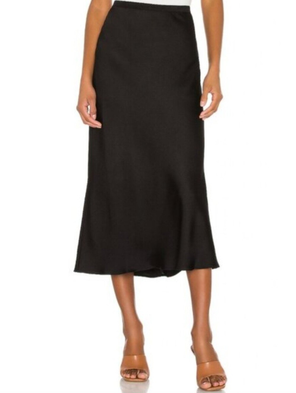 ANINE BING Bar Silk Midi Skirt in Black. Size Large. NWT! $375 New.